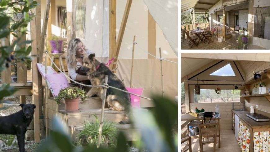 espaces intérieurs et extérieurs chez Ciriga Sicily Glamping