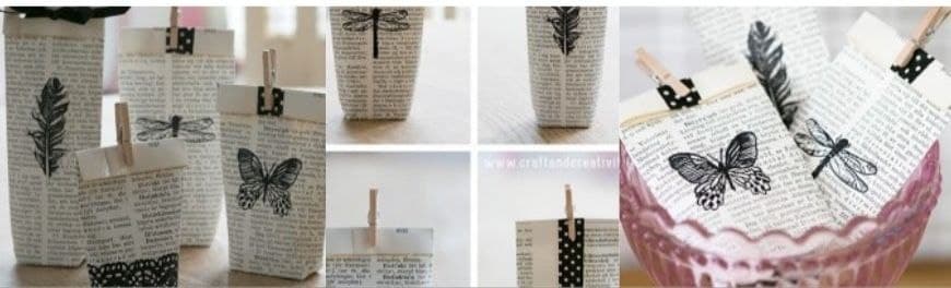 Papier cadeau avec des pages de vieux livres