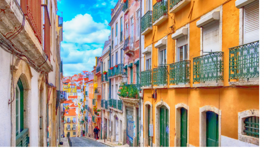 Bâtiments colorés à Lisbonne
