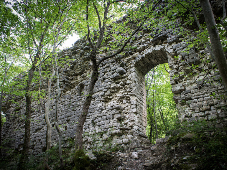 Les vestiges de l'ermitage de Santa Maria à Morimondo, désormais partie intégrante de la forêt